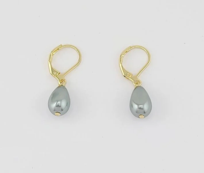 Celine Bridal Mallorca Pearl Drop Earrings | 24k Gold-Coated