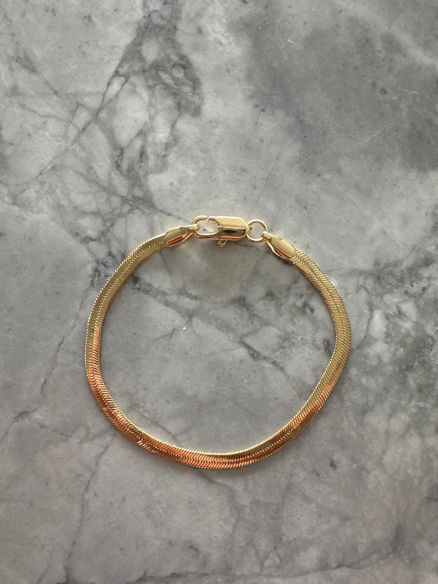 Small Wrist Herringbone Bracelet Gold