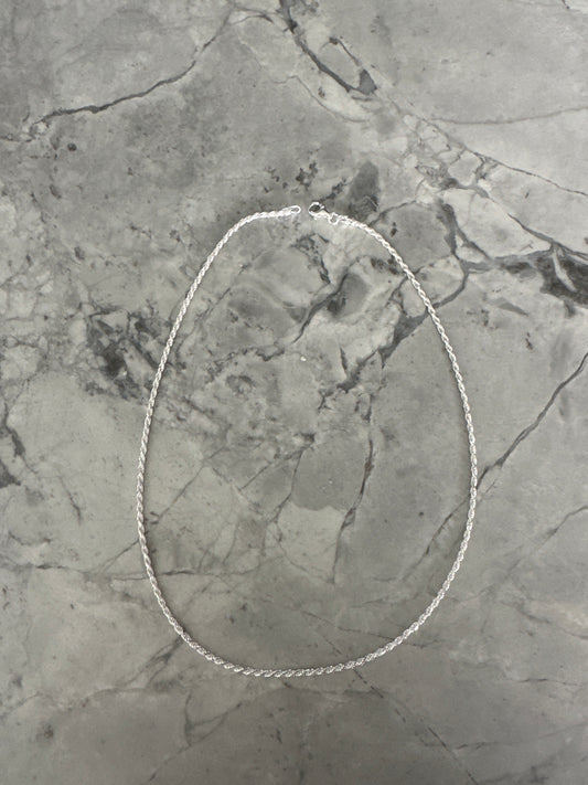 Rope Tie necklace Silver