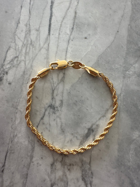 Small Wrist Rope Tie Bracelet Gold