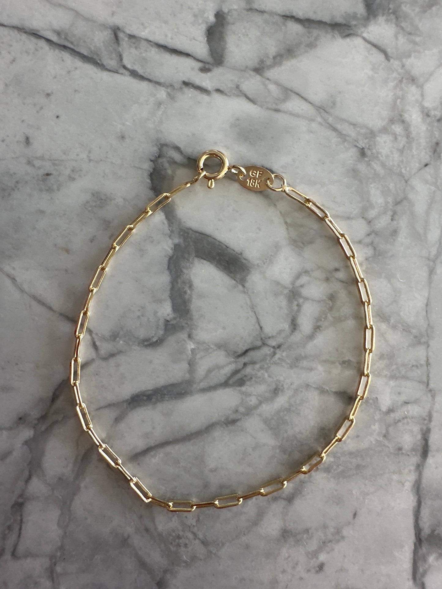 Dainty Paperclips Chain Bracelet Gold