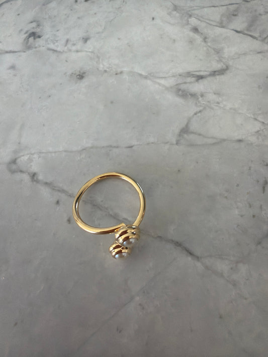 Sorrento Double Pearl Ring | 18k Gold-Filled