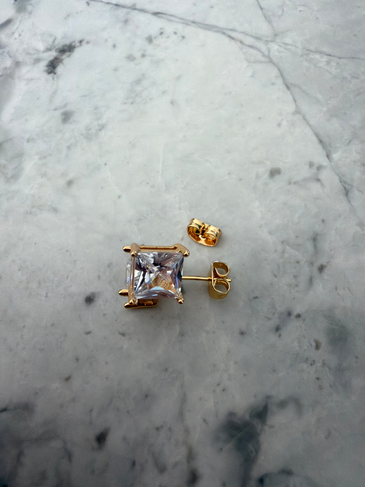 Diamond Shaped Zircon Studs - 18k Gold-Filled