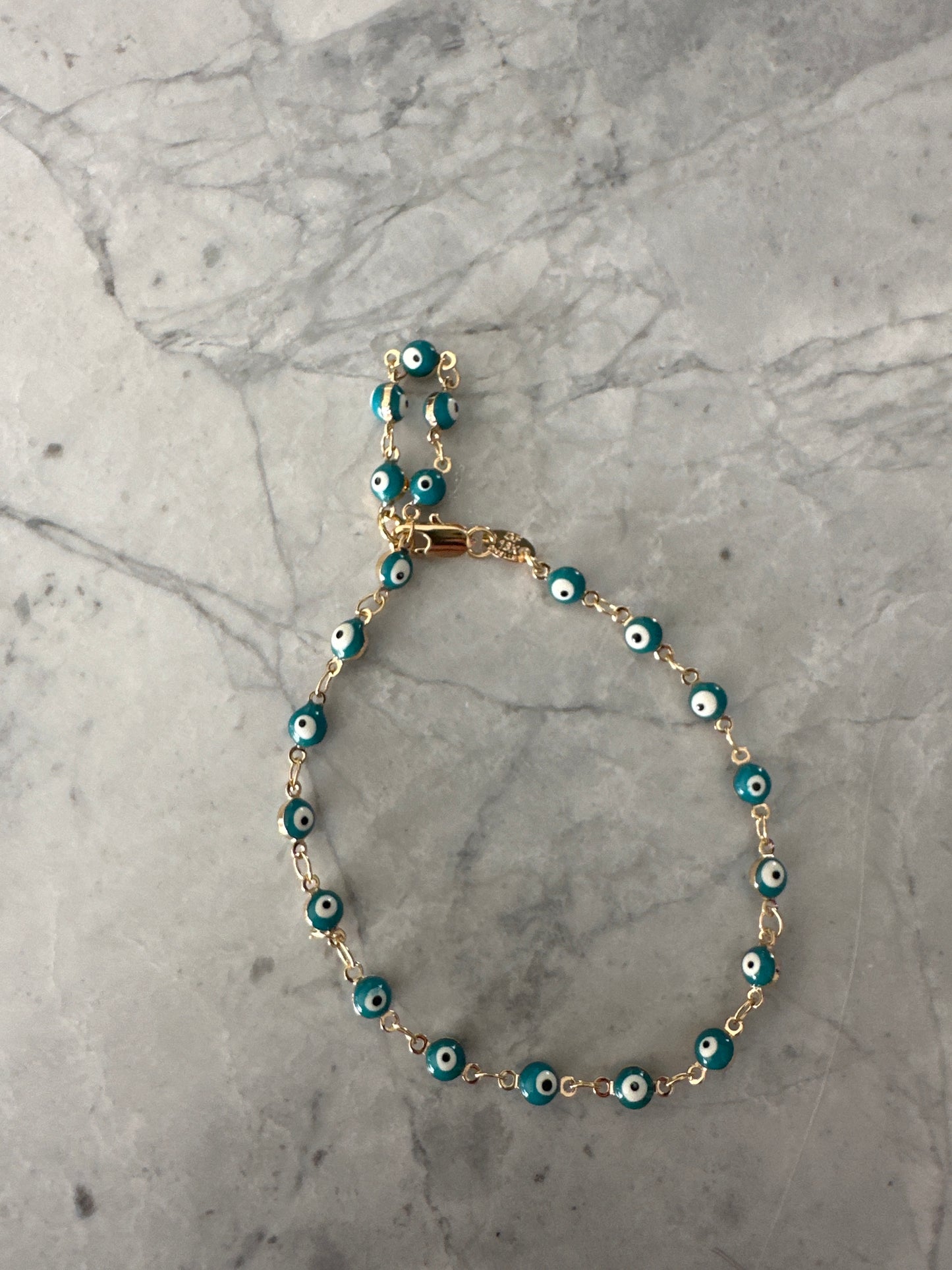 Evil eye anklet 18k gold-filled
