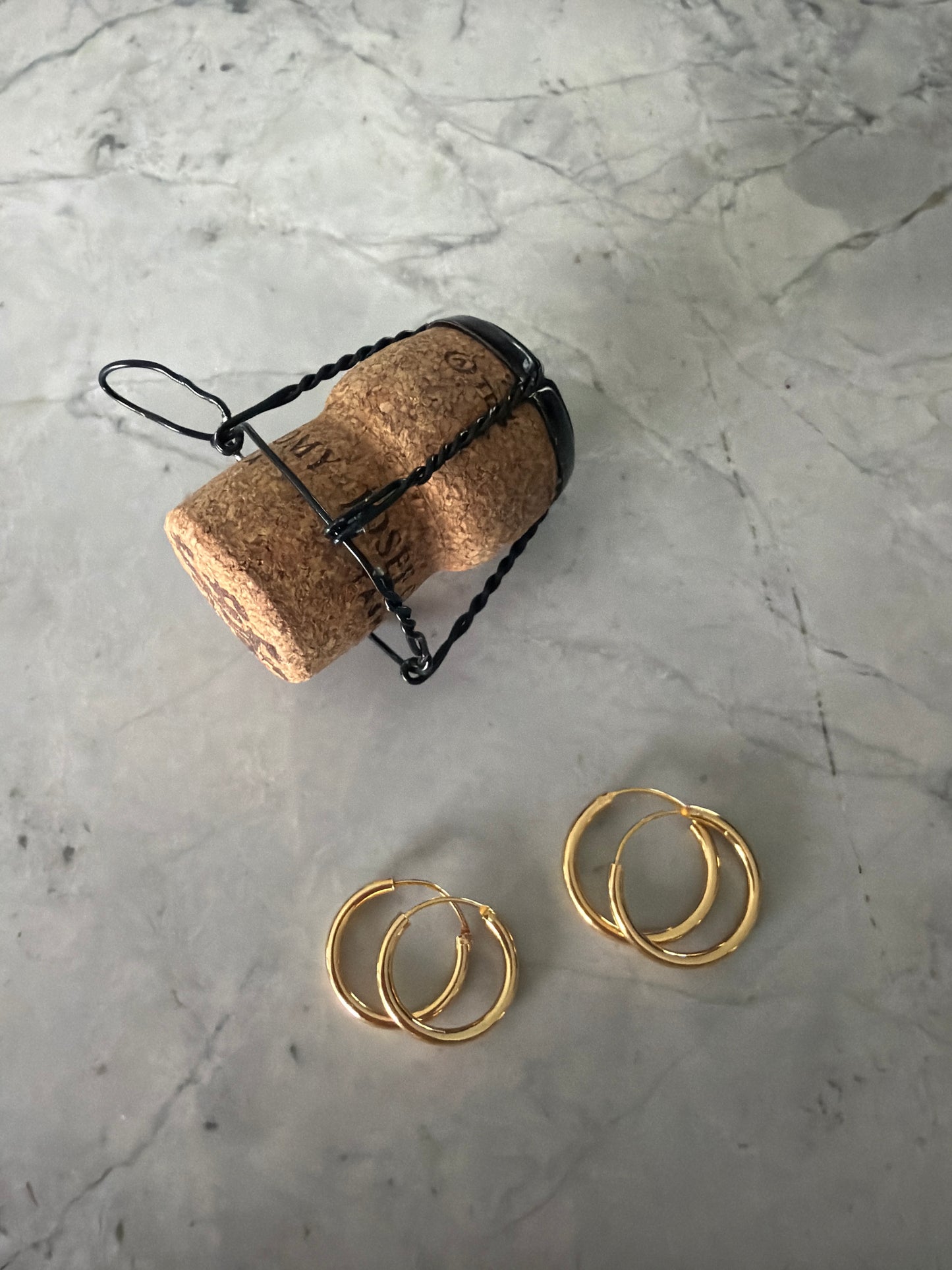 Josef Set 2x Medium Largish Hoops Stacking | 18k Gold Filled