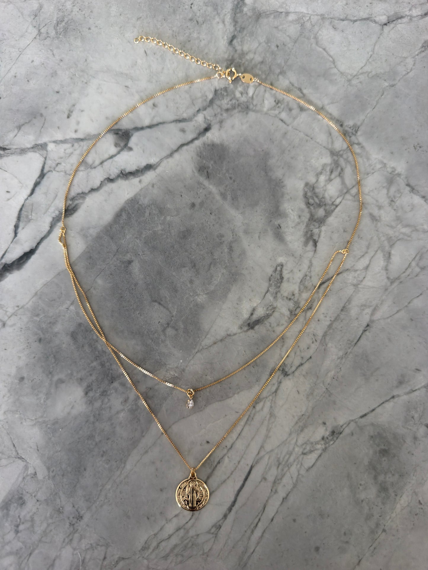 Monica Double Chain Anti-Tangle Stacked Necklace | 18k Gold-Filled