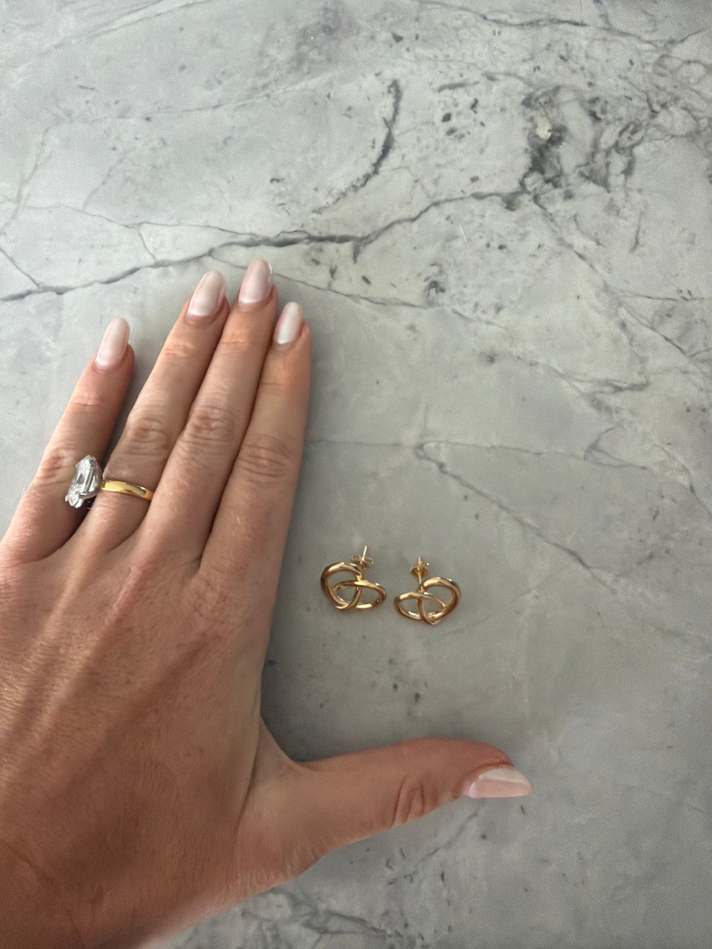 Large Pretzel Heart 18k Gold Filled Studs