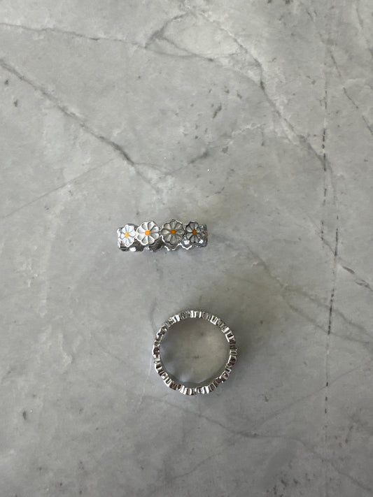Daisy Pinky Ring Silver