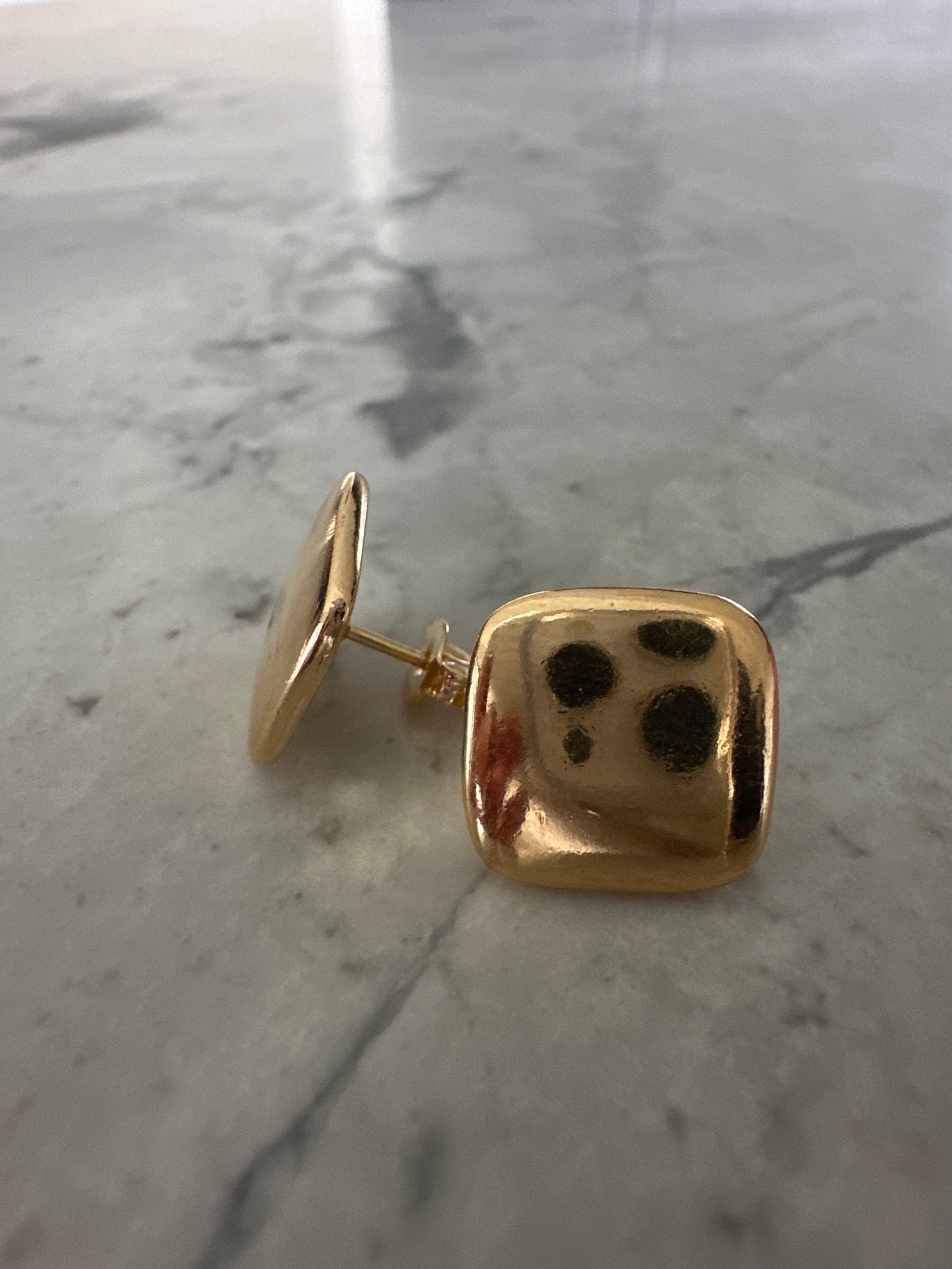 Square Stud Earrings Gold