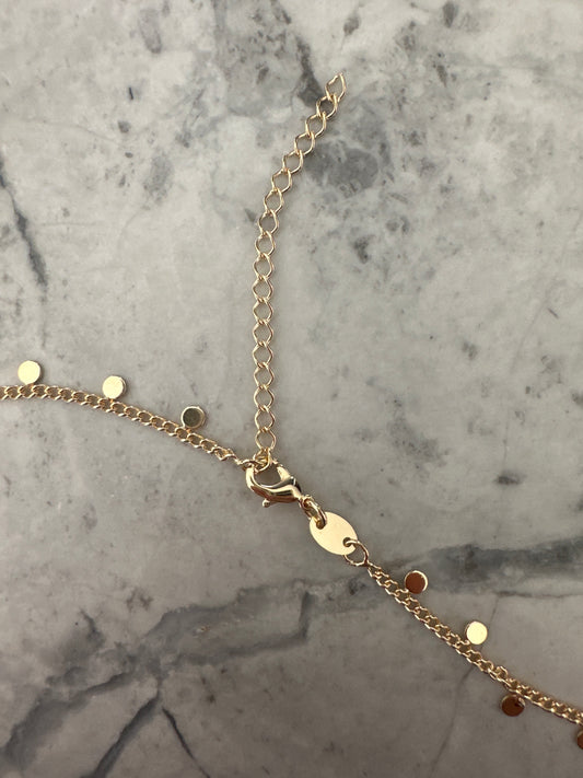 Circle Accent Stackable Gold Necklace