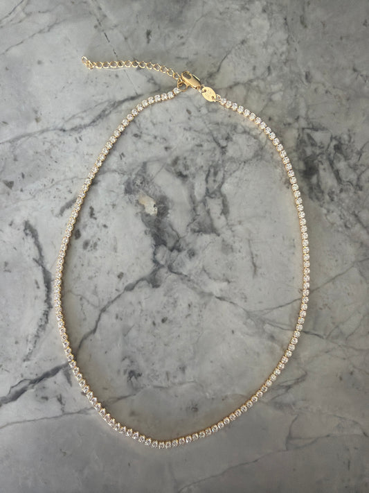 Soleil Crystal Tennis Necklace | 18k Gold-Filled