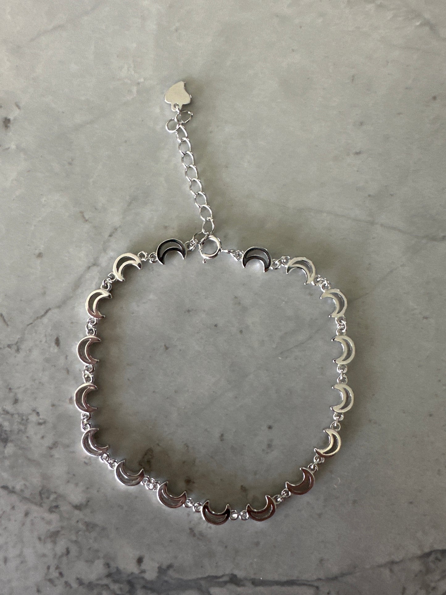 Moon Chain Bracelet Silver