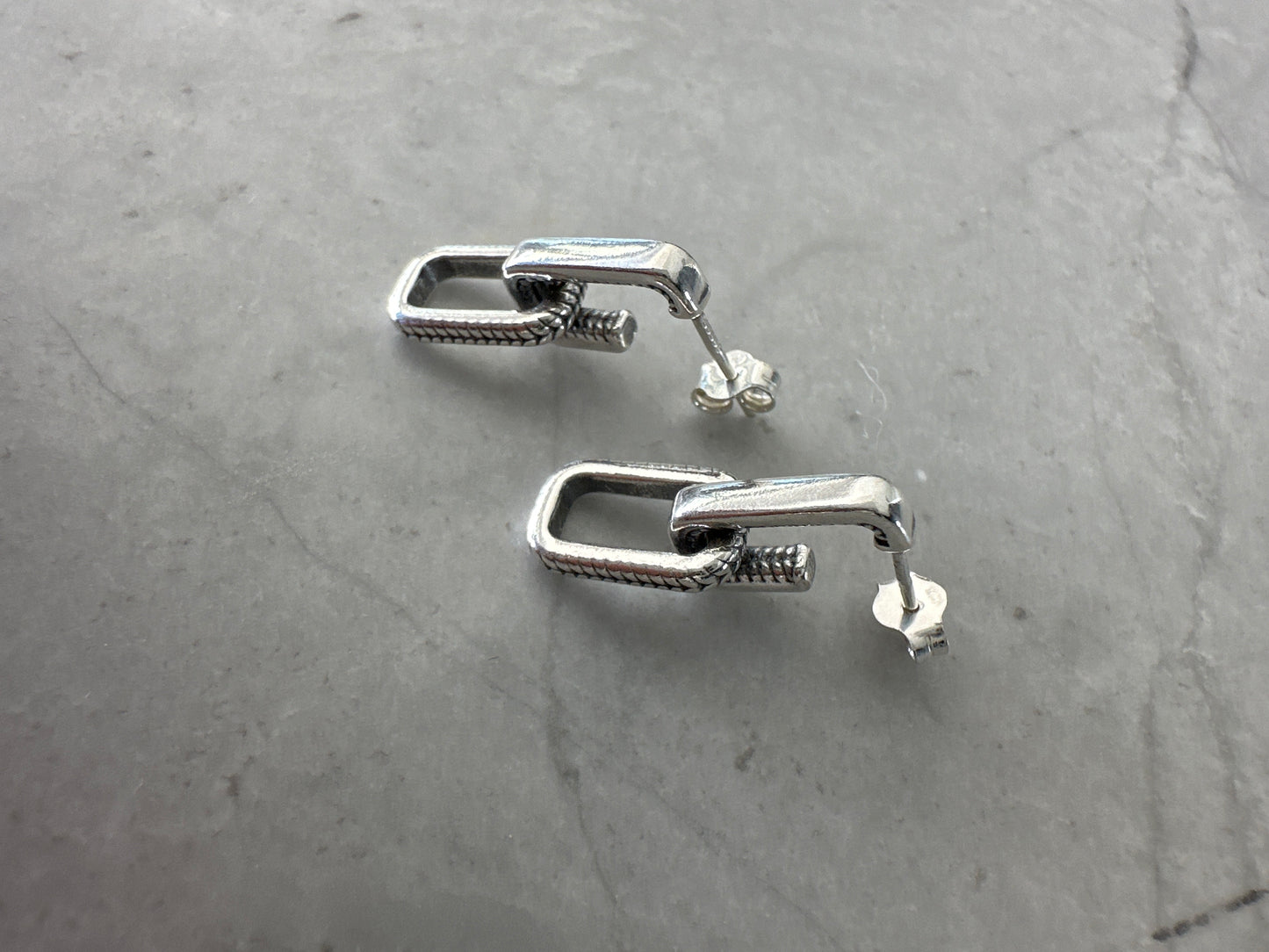 Paperclip Earrings Silver