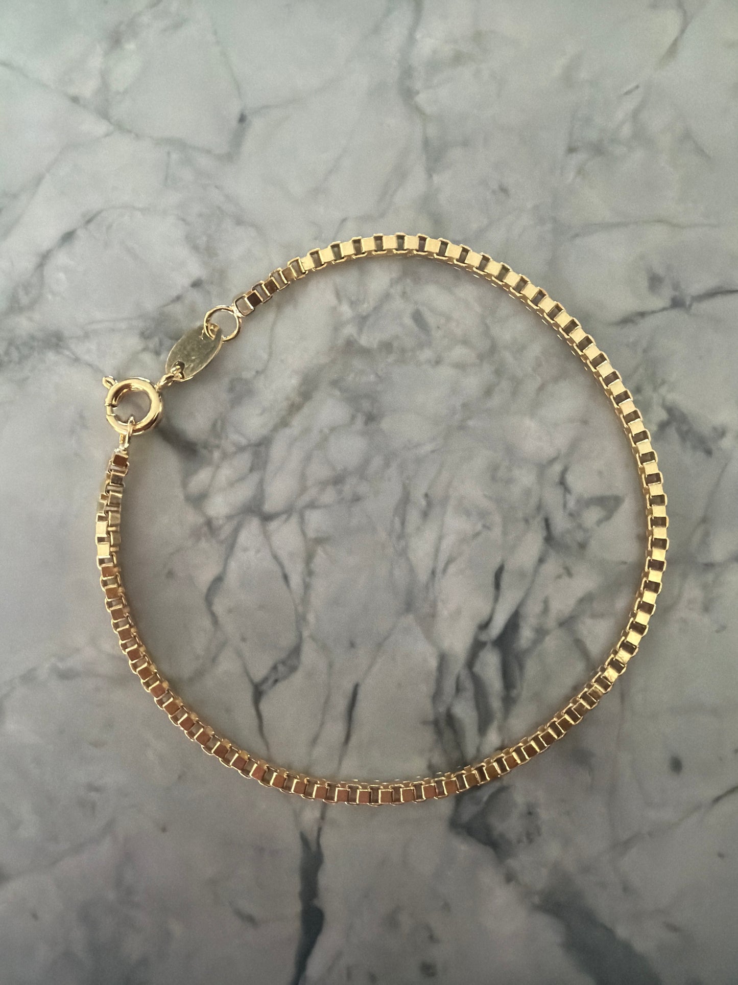 Box Chain Bracelet 18k Gold Filled