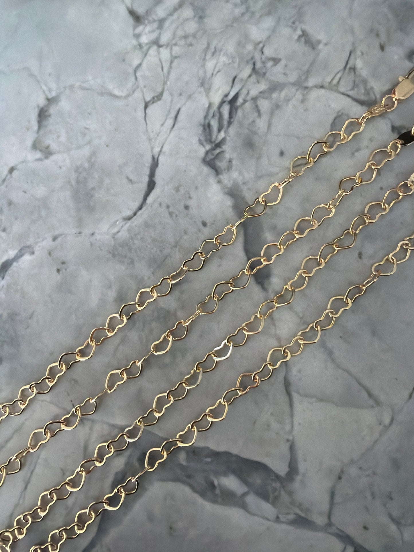 Heart Links Bracelet Gold Filled