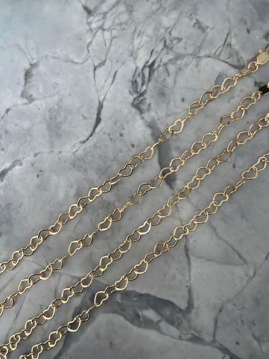 Heart Links Bracelet Gold