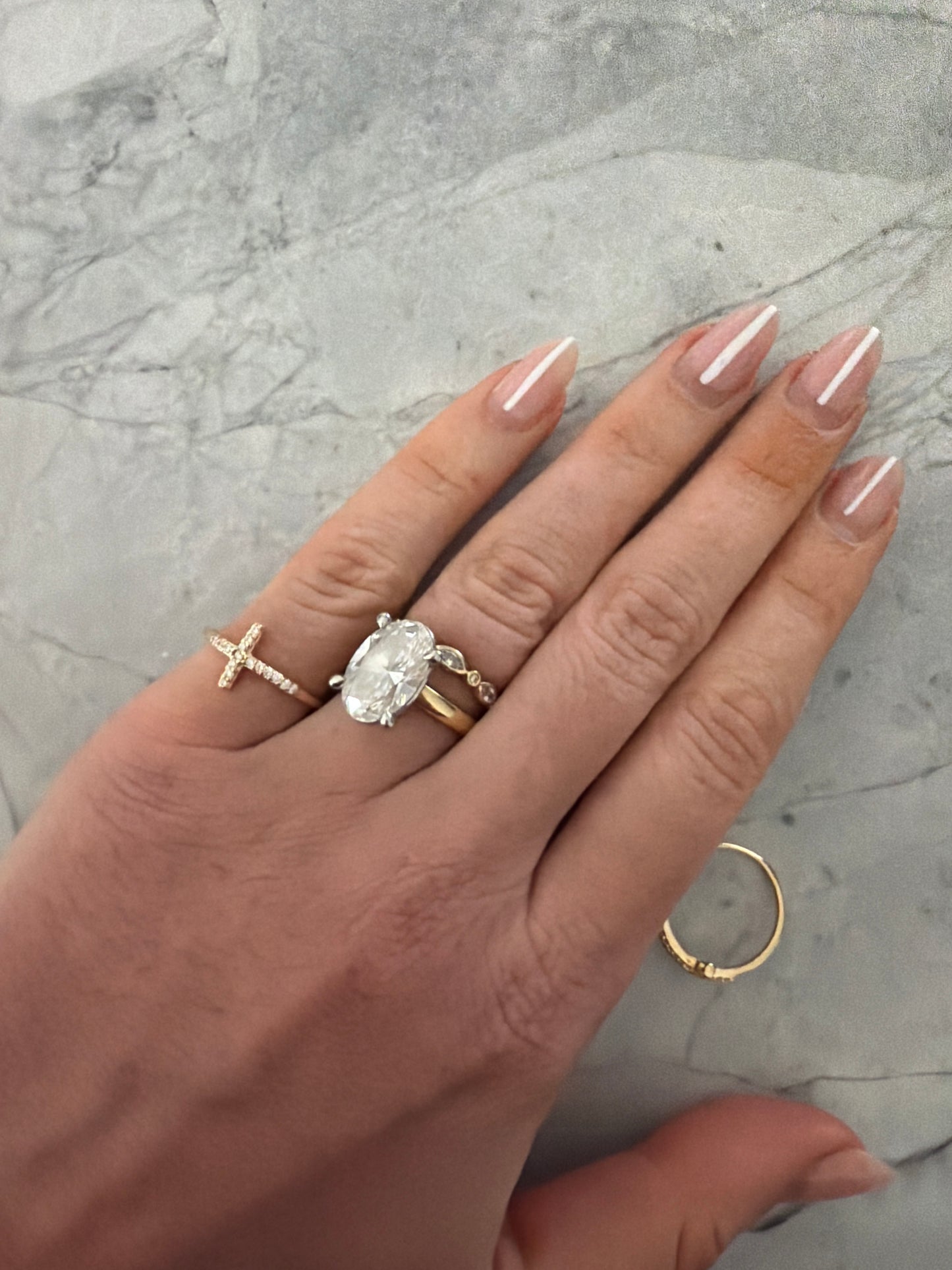 Faith Crystal Cross Stackable Ring | 18k Gold-Filled