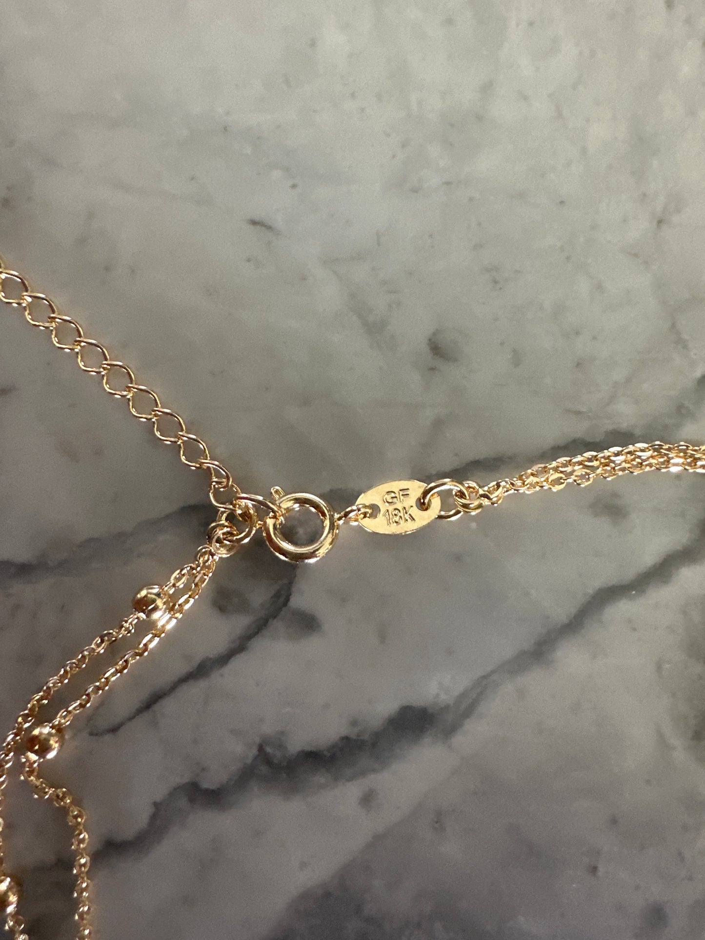 Double chain bead accent necklace