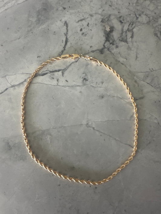 Rope Tie Gold Necklace