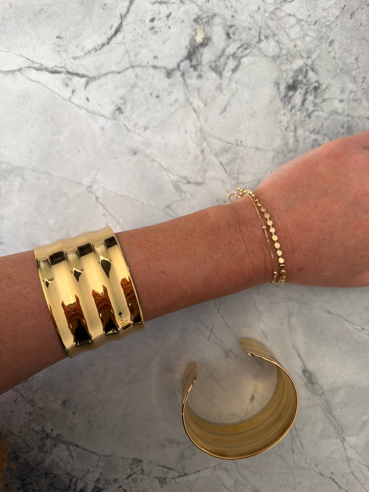 Charlie Statement Cuffs waterproof, Tarnish-free (set of 2) SAMPLE SALE