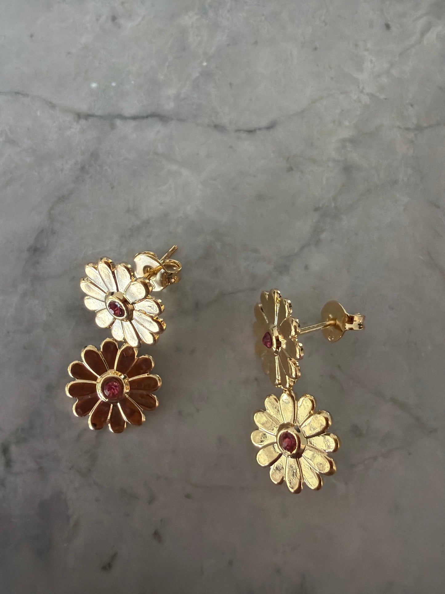 Daisy Italian Flower 18k gold filled earrings