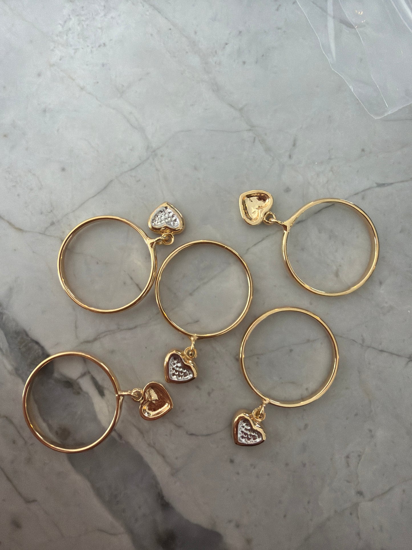 Heart charm ring - sample sale