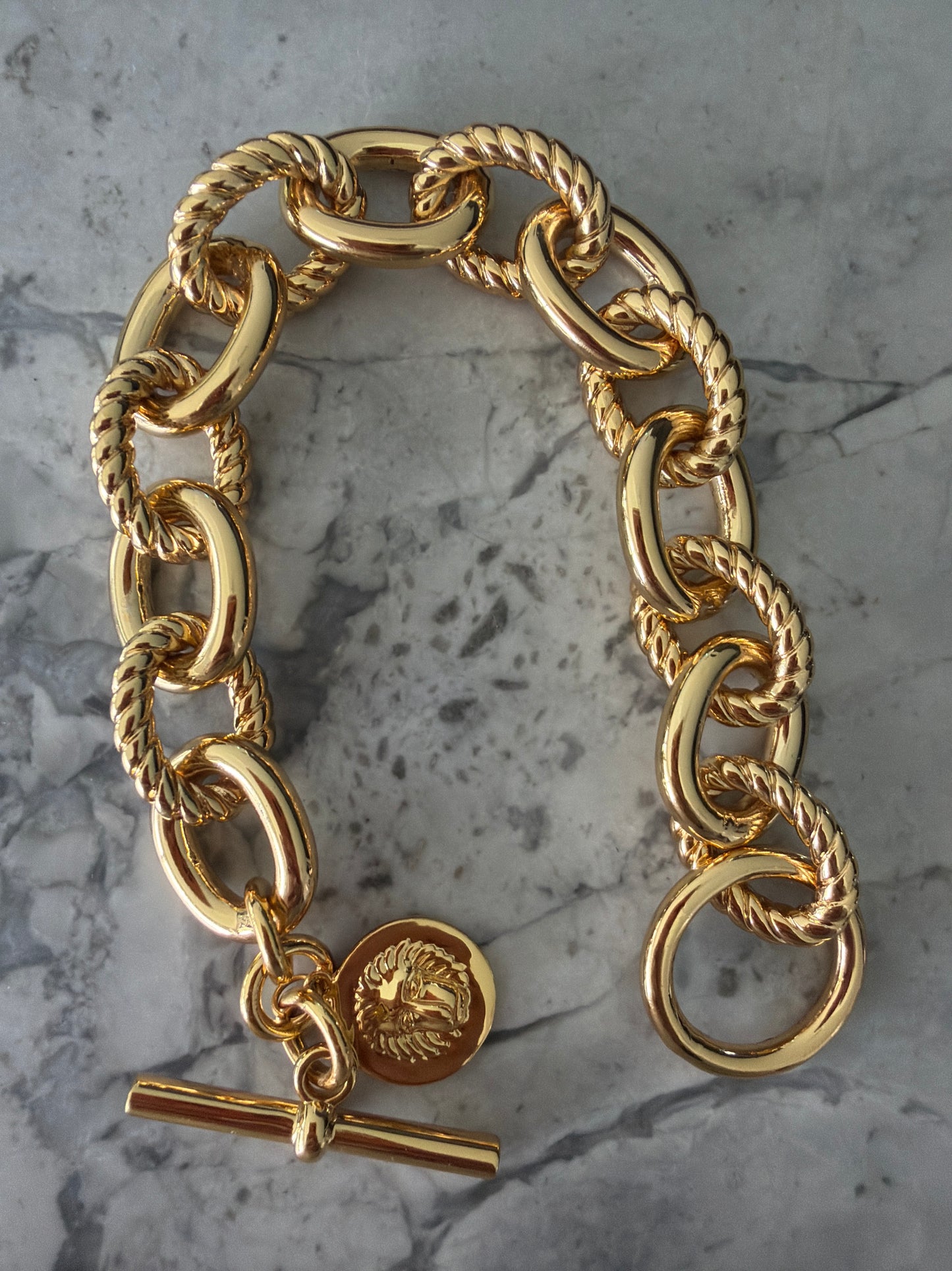 Statement 18K Gold Emblem Bracelet