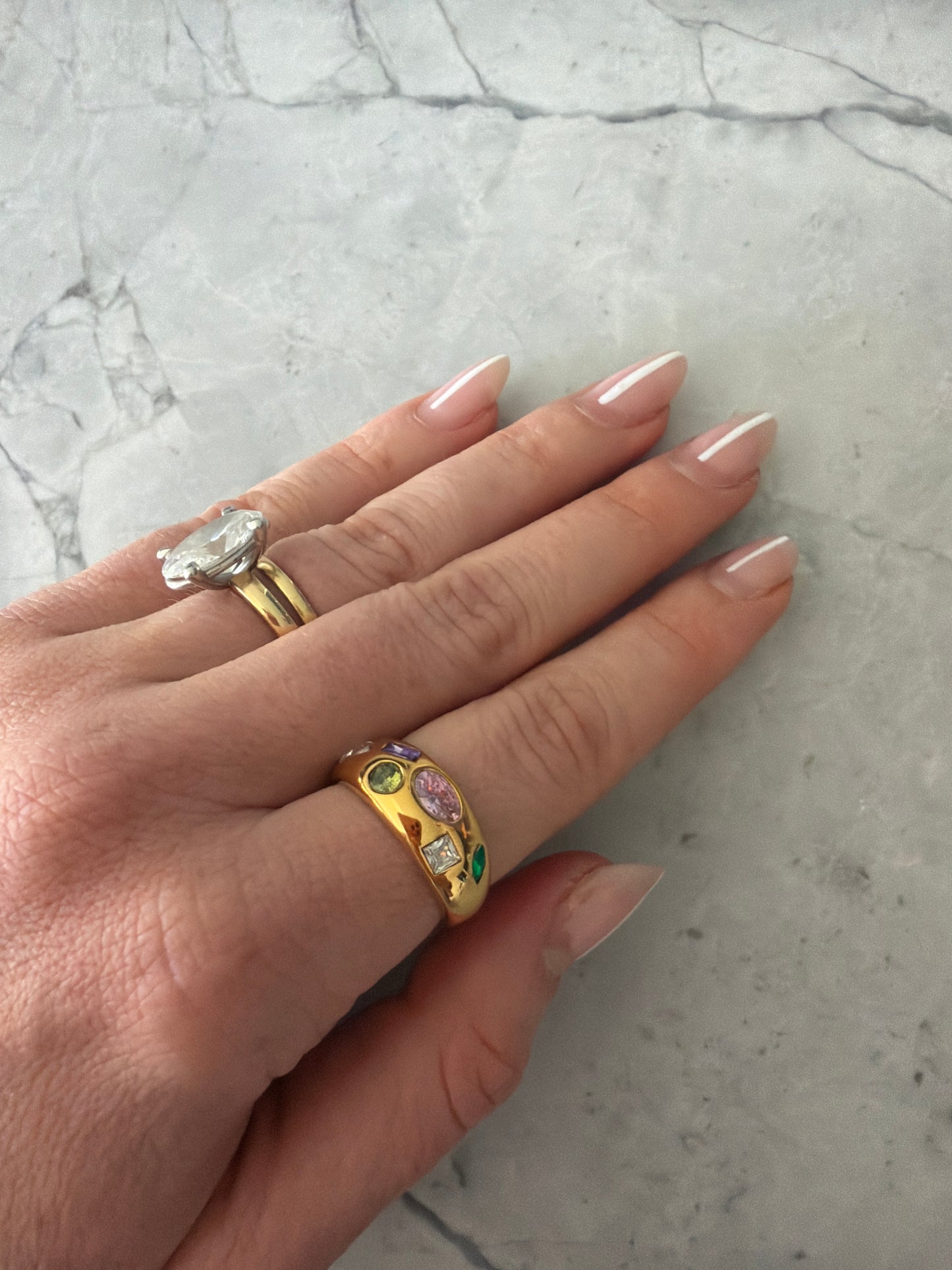 Quinn Confetti Waterproof Ring | 18k Gold-Coated