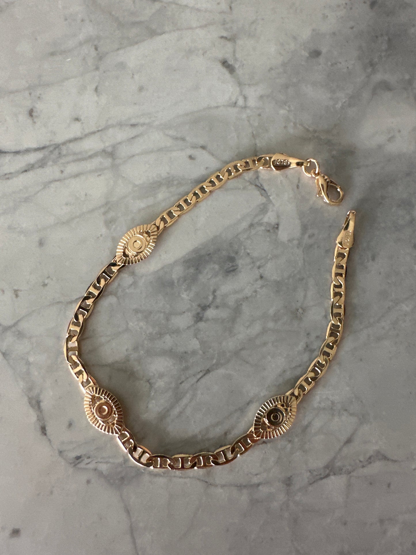 Evil Eye Accent Bracelet Gold
