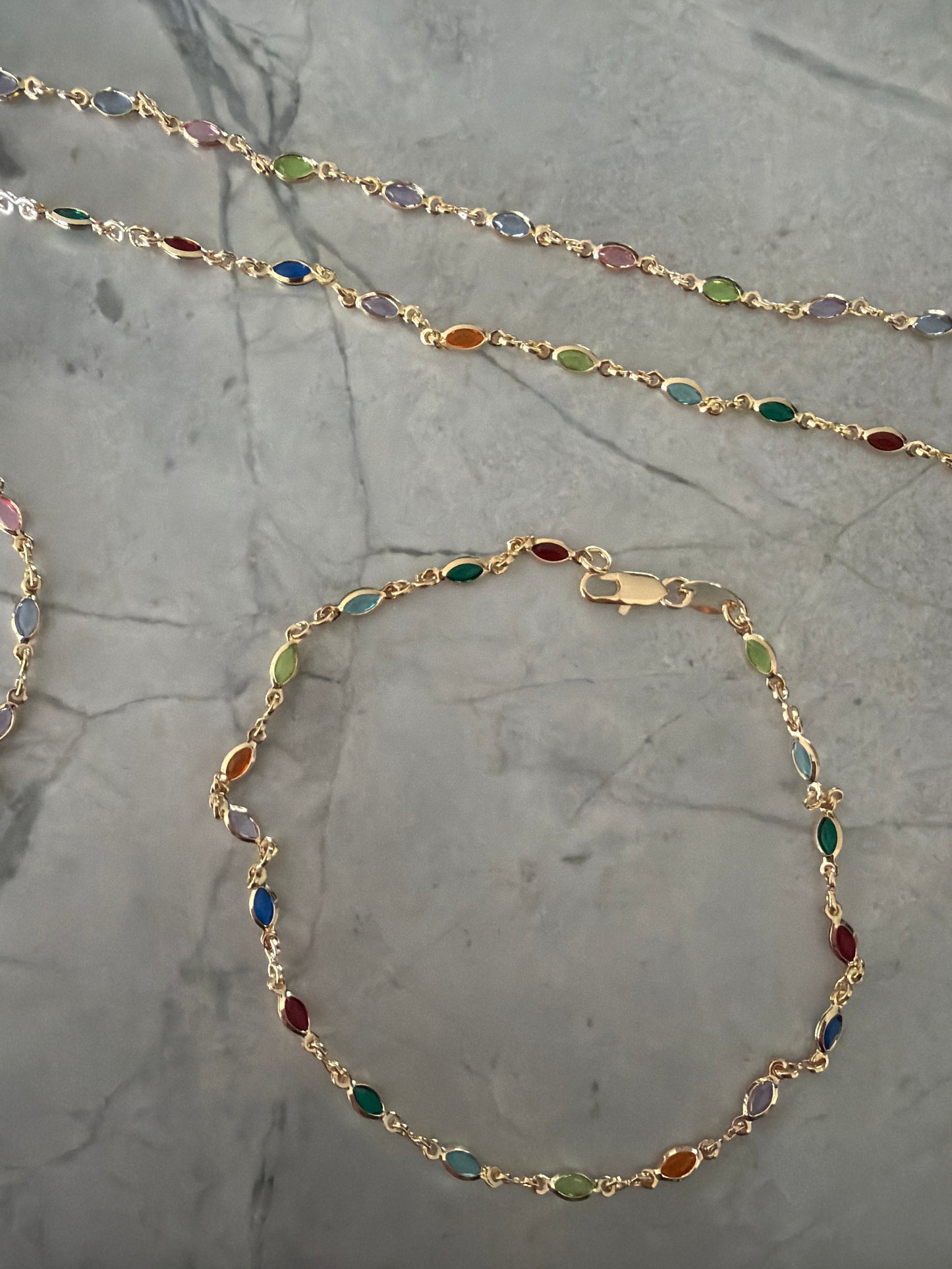 Oval Gem Anklet sample sale 18k gold filled