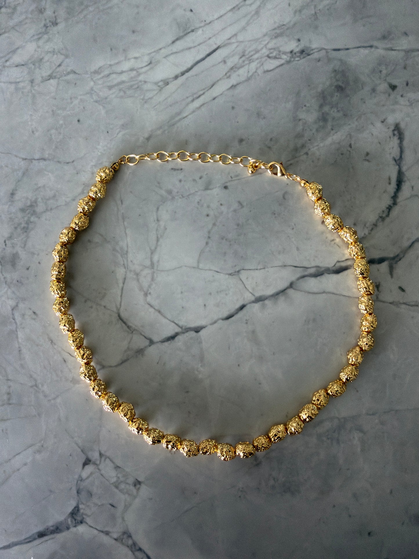 Cabo Lava Bead Statement Necklace | 24k Gold-Coated