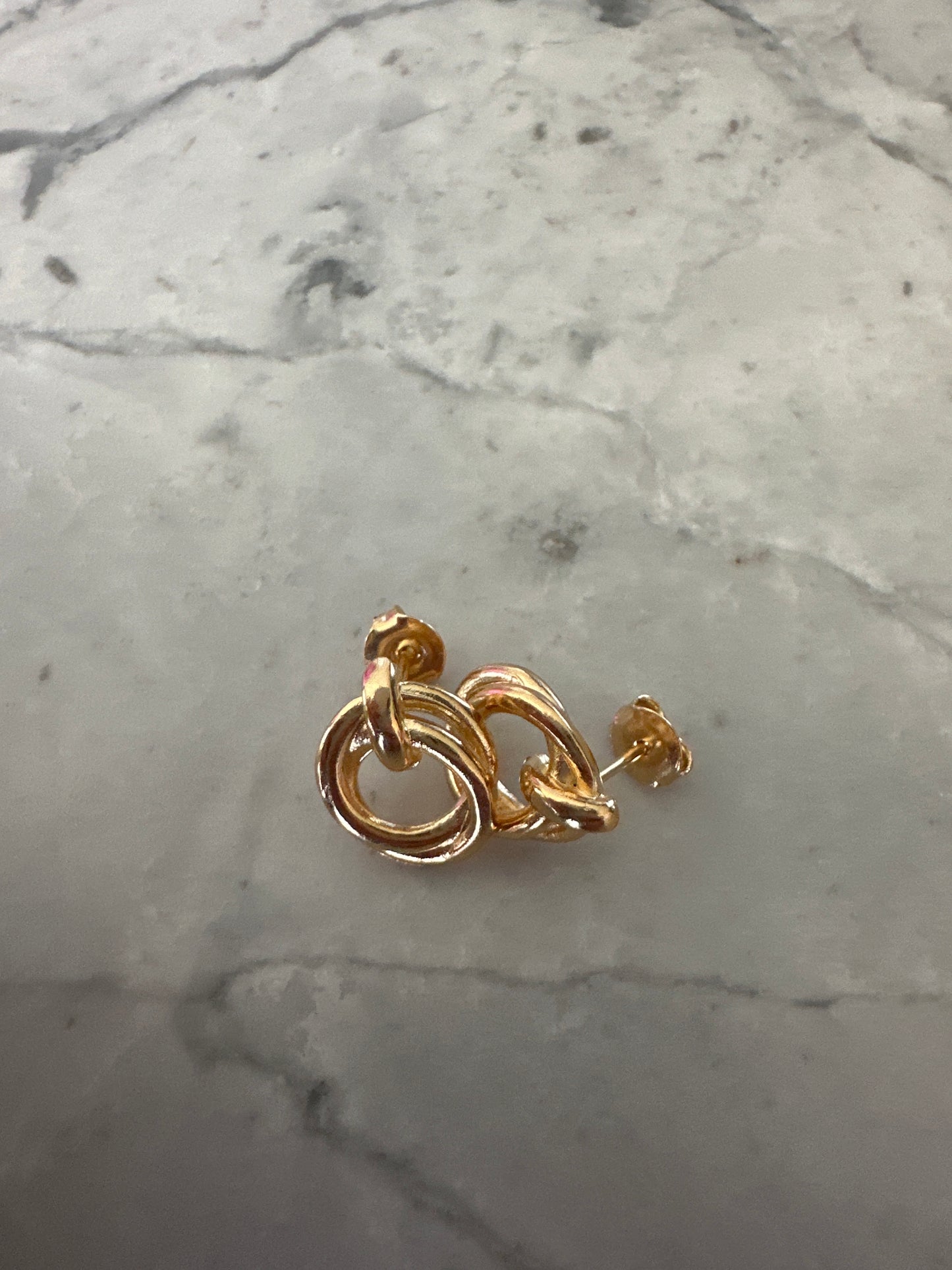 Modern Knot Gold Stud Earrings