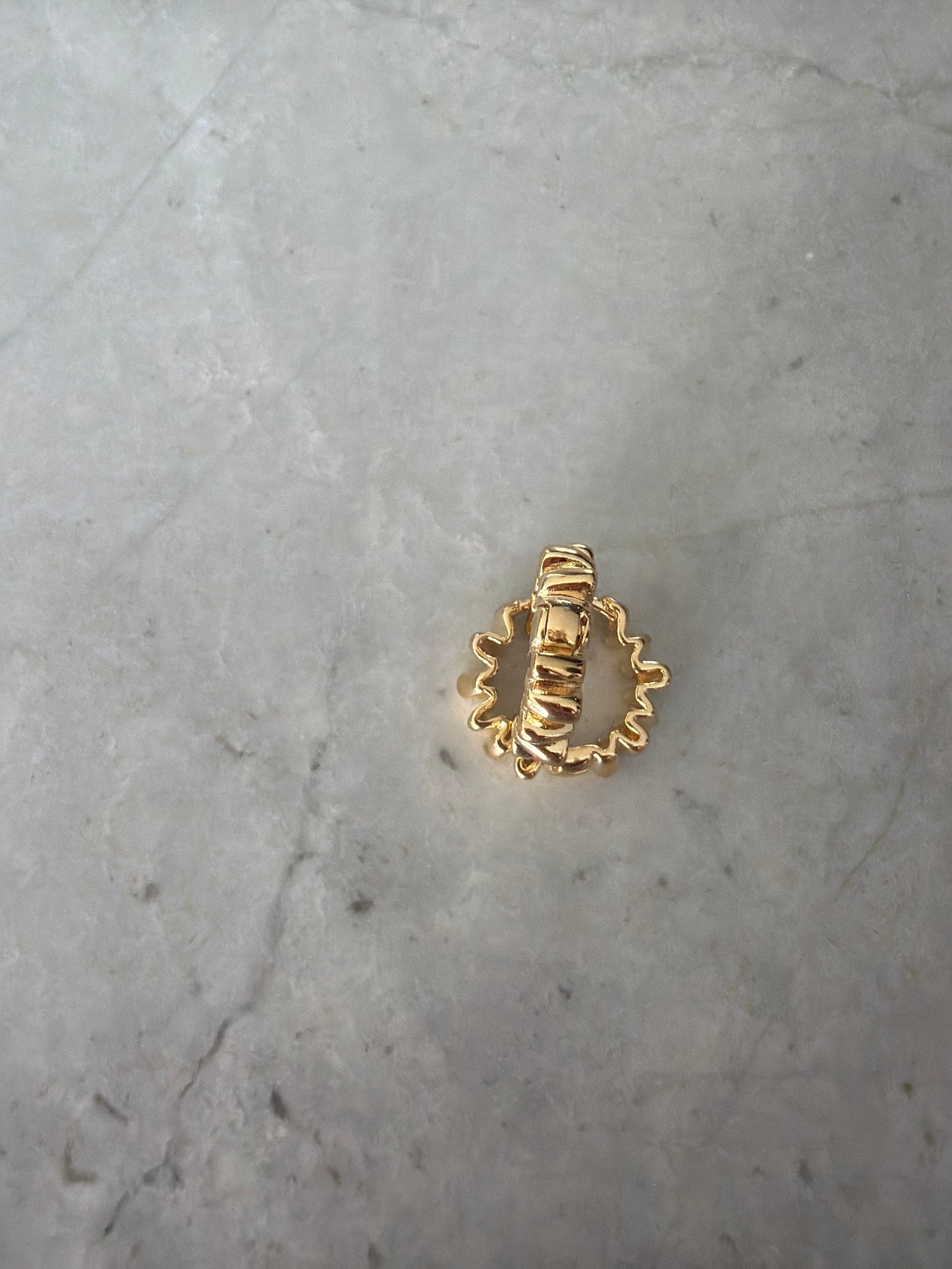 Ruffle Gold Filled Hoop Huggies