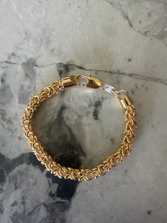 Chunky Knotted Link Bracelet Gold
