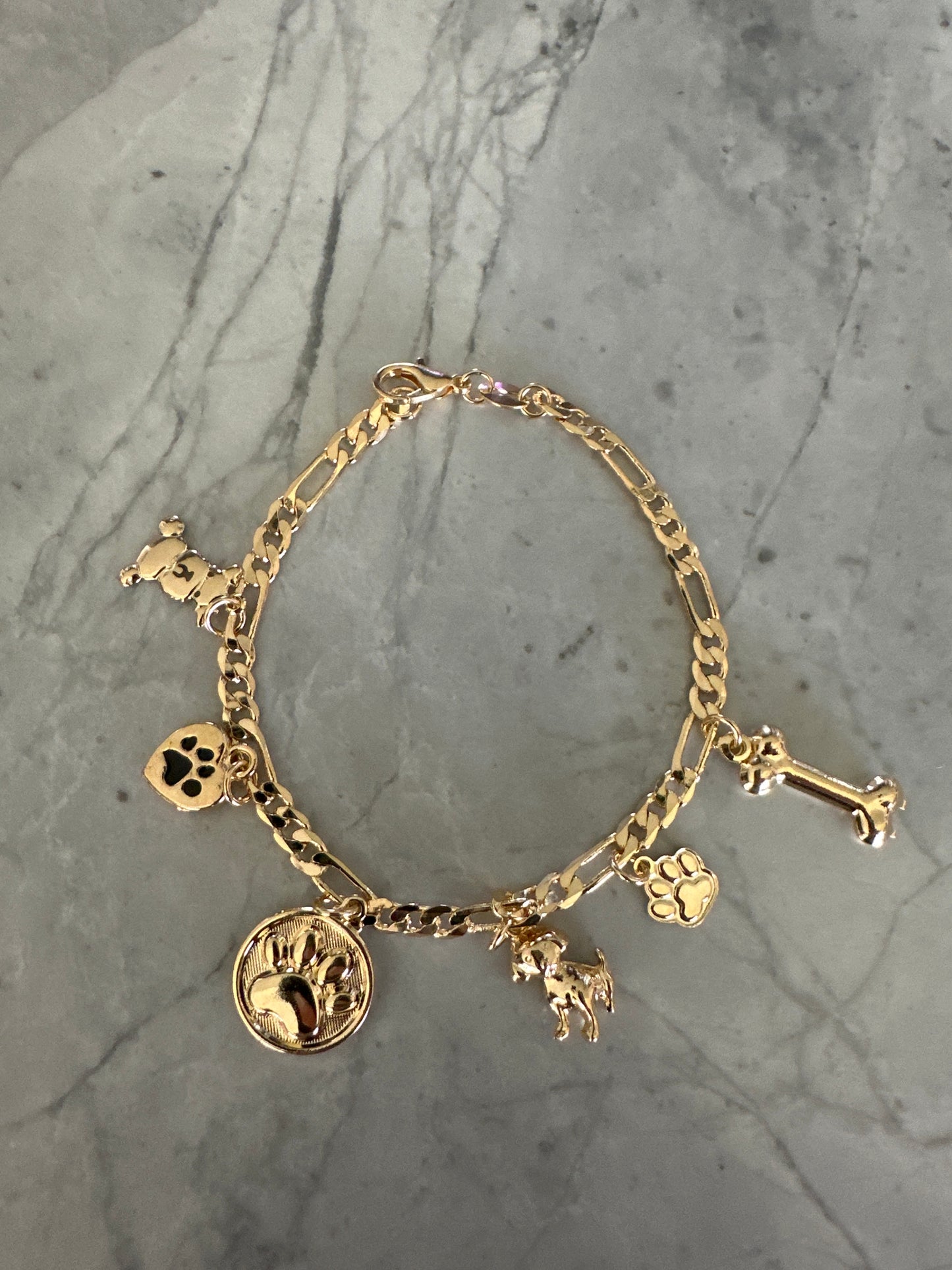 Paw Dog Charm Bracelet Gold - Sample Sale