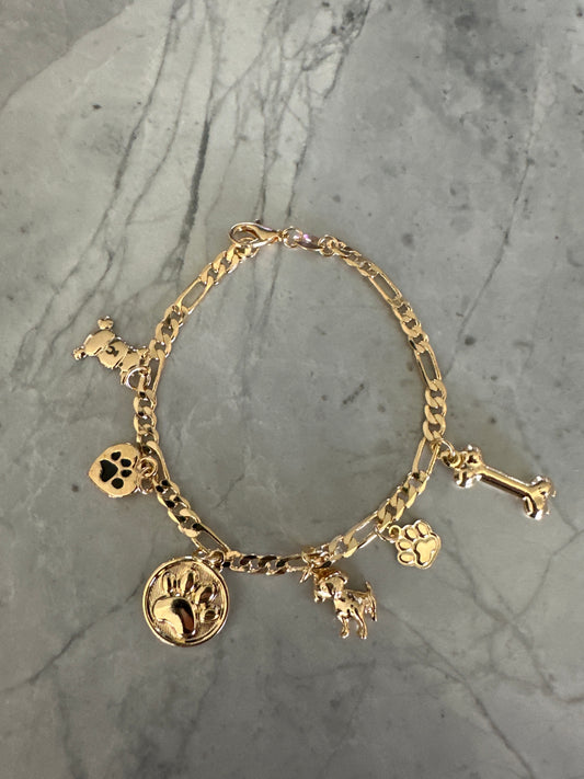 Paw Dog Charm Bracelet Gold - Sample Sale