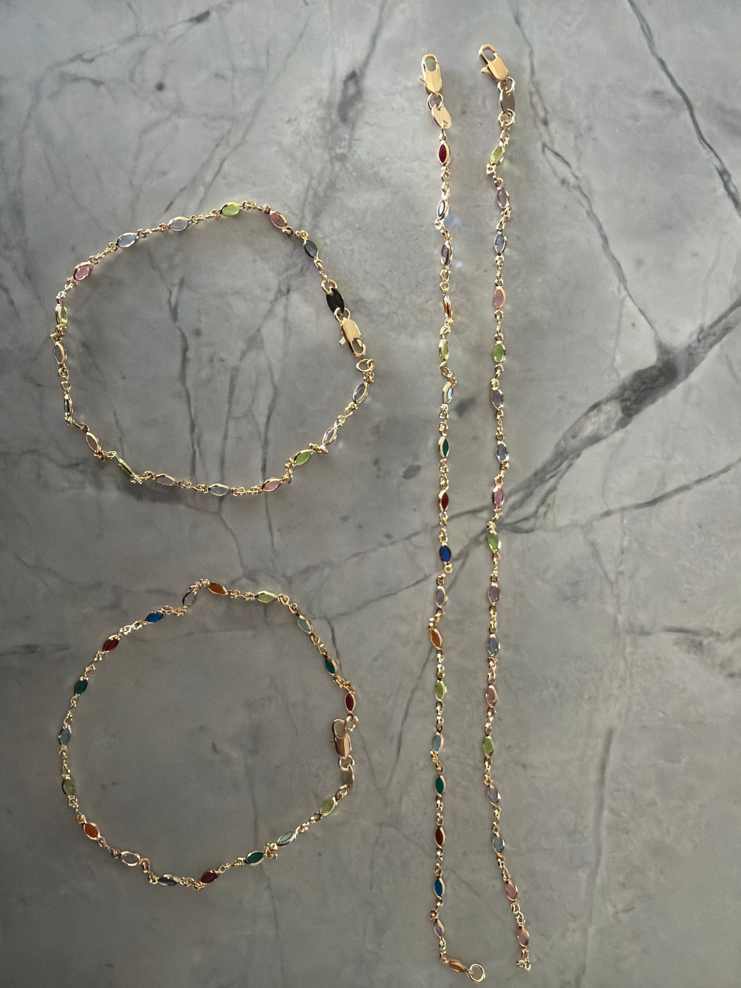 Oval Gem Anklet sample sale 18k gold filled