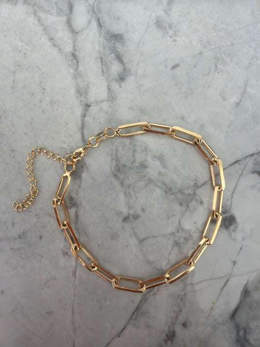 Eros Chic Statement Paperclip Bracelet | 18k Gold-Filled, Hypoallergenic, Extender attached