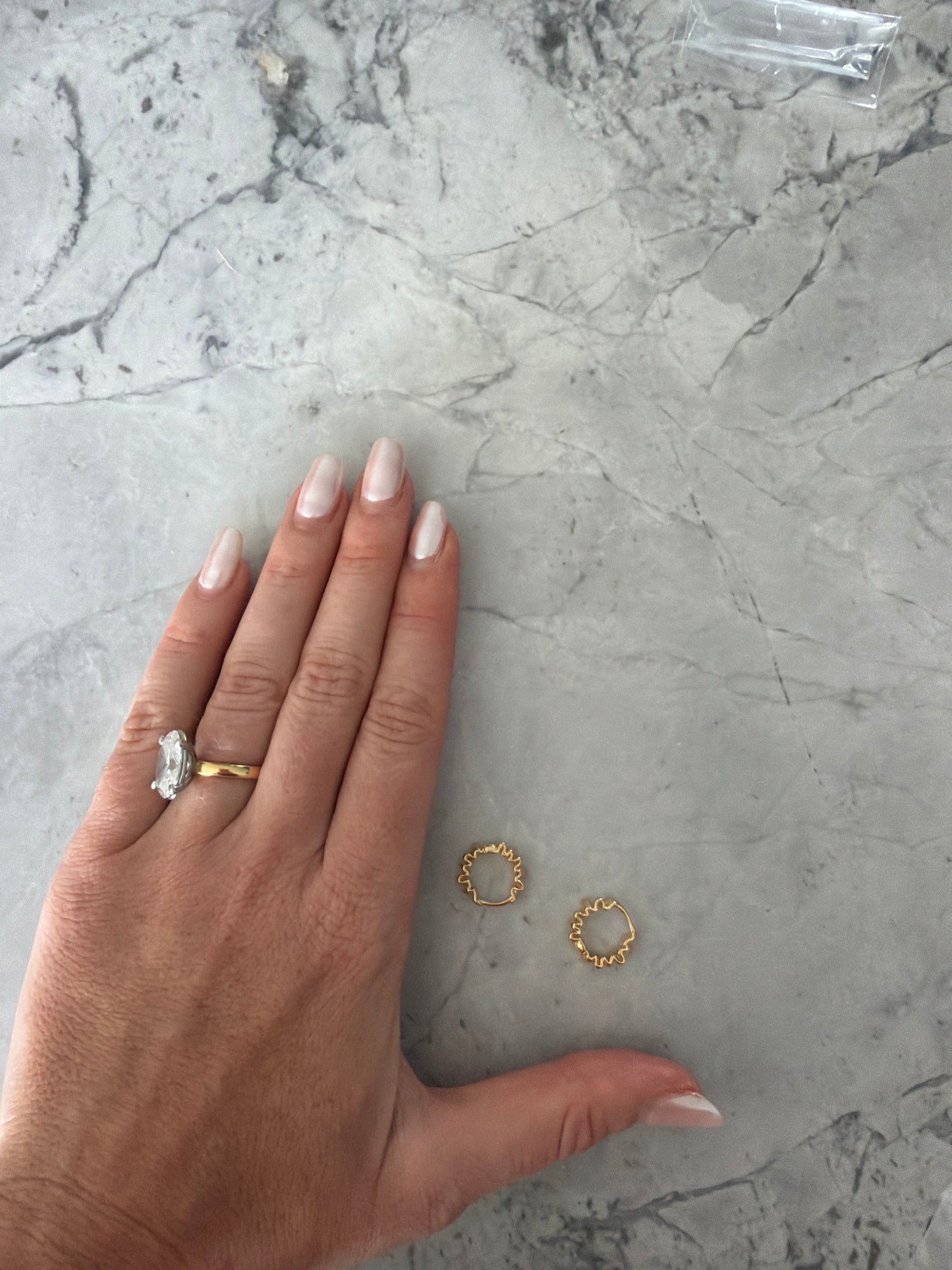 Ruffle Gold Filled Hoop Huggies