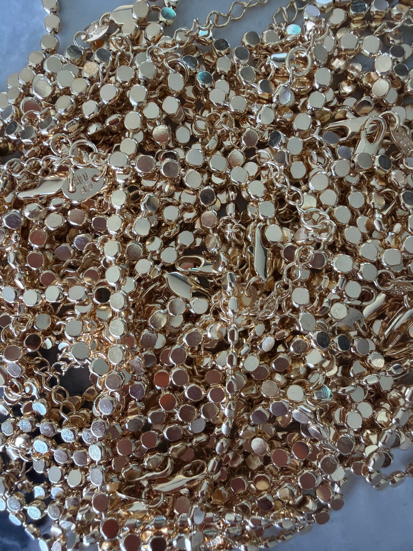 Flat Circle Chain Bracelet Gold