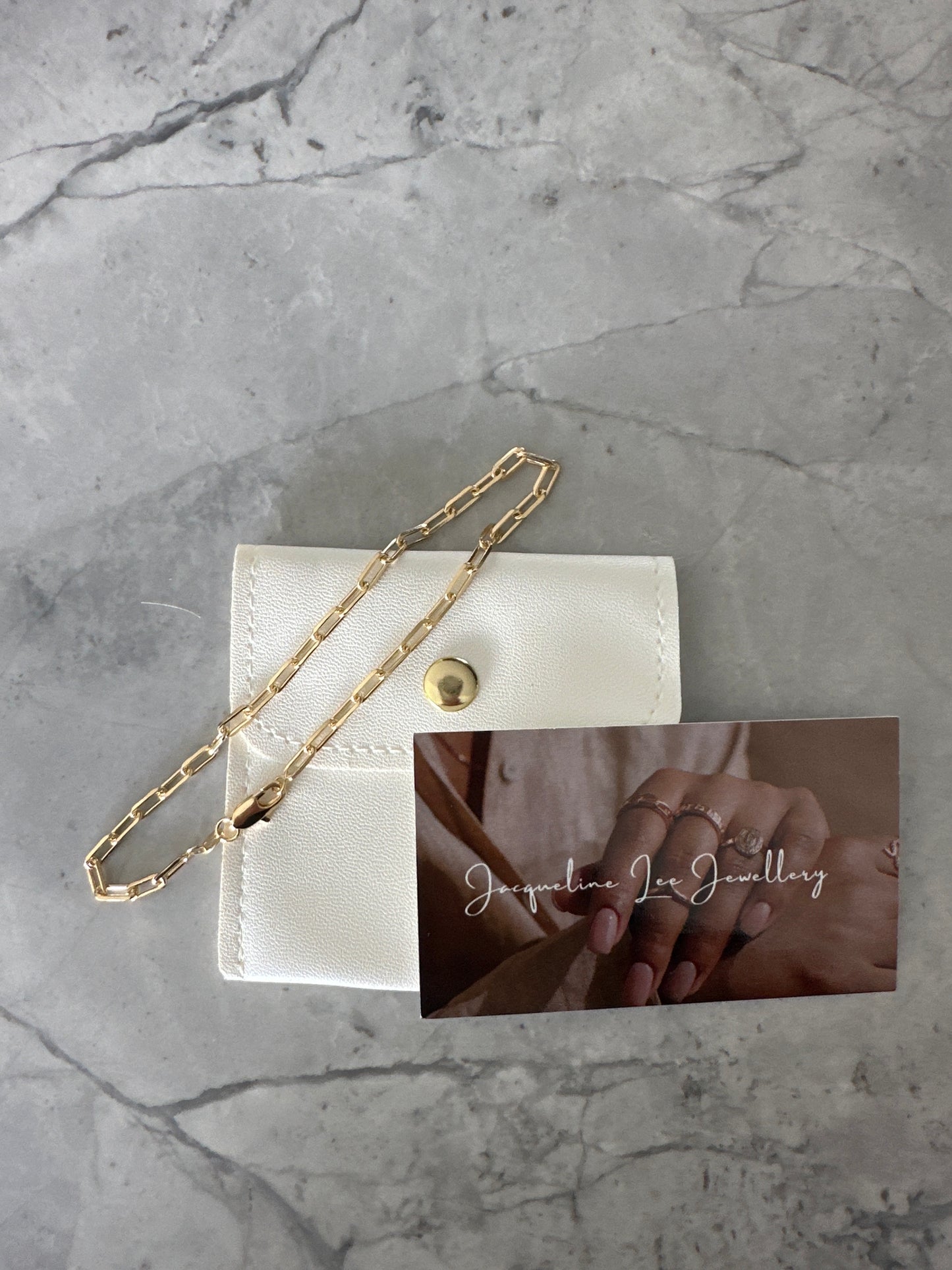 Paperclip Chain Anklet Gold