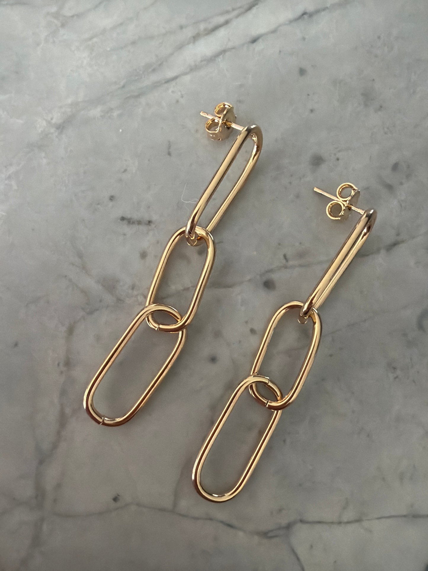 Chunky Paperclip Earrings 18k Gold Filled