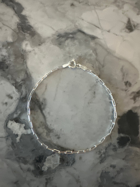 Dainty Paperclip Bracelet Silver SALE