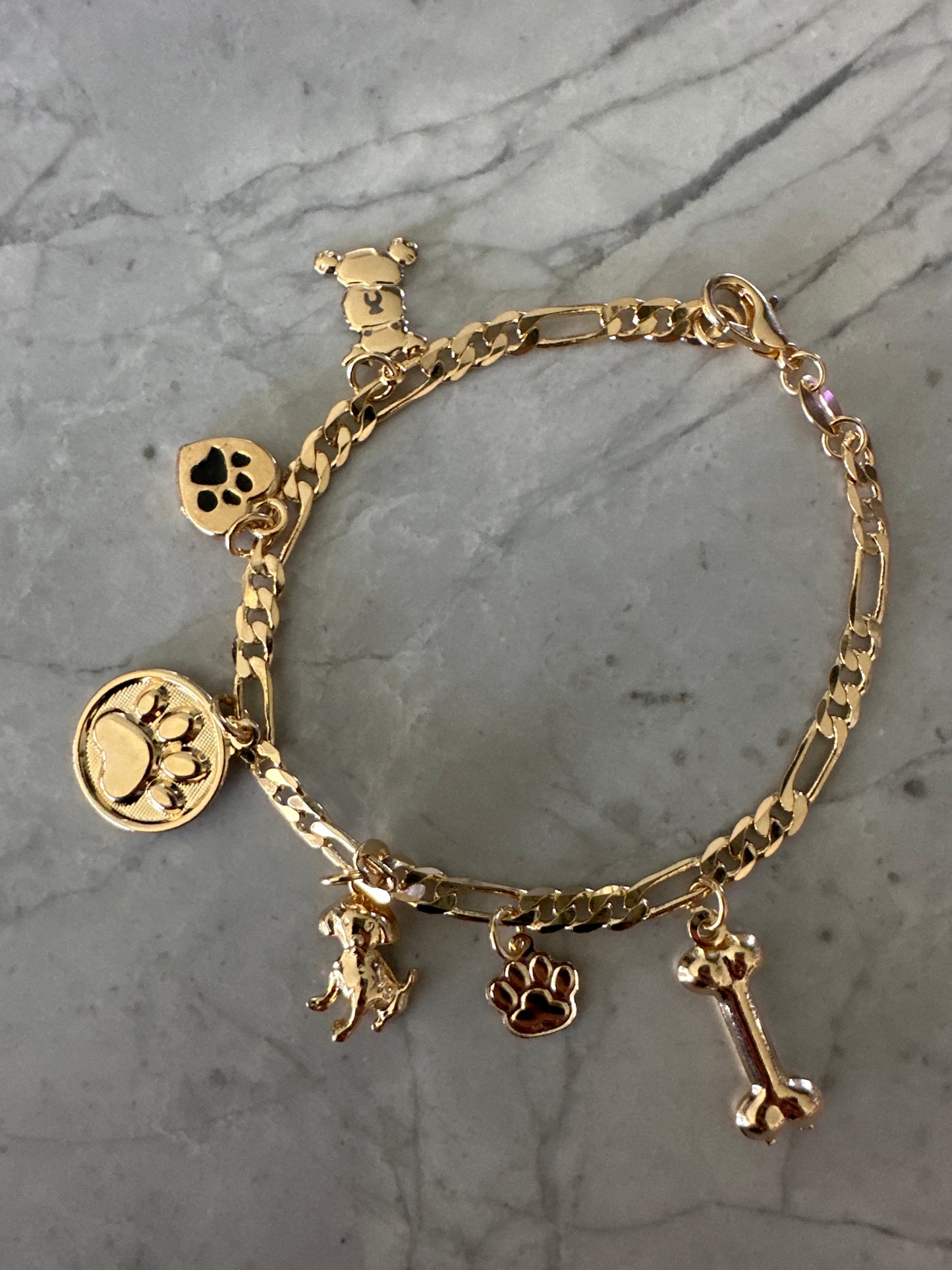 Paw Dog Charm Bracelet Gold - Sample Sale