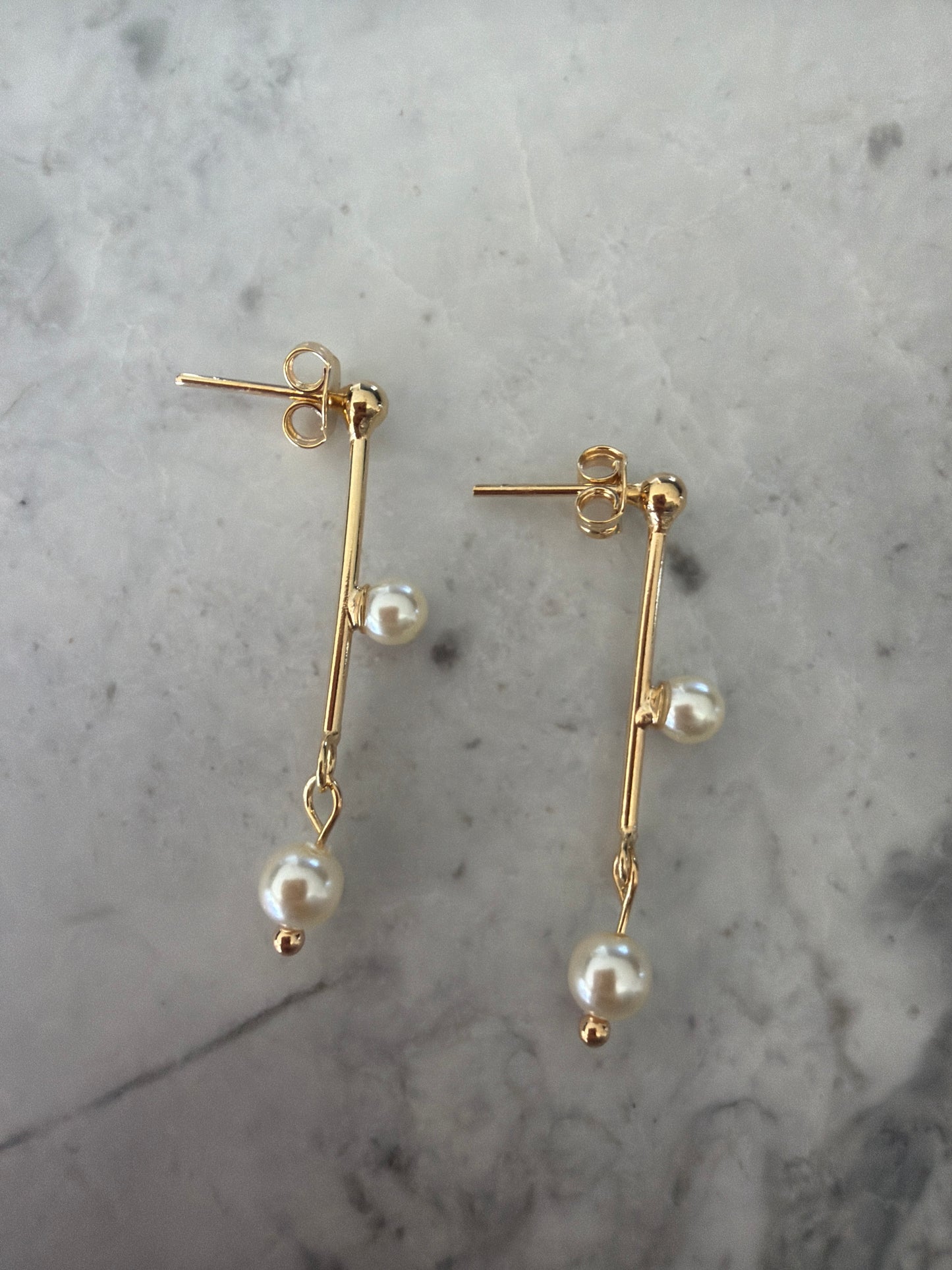 Pearl Artistic Bridal Drop Earrings | 18k Gold filled