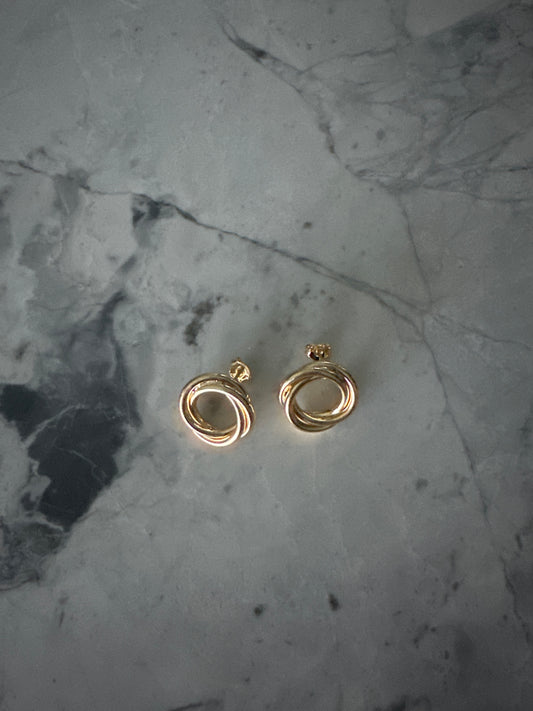 Round Knot Medium Gold Earrings