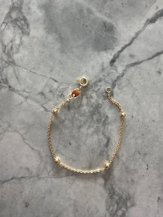 Small Wrist Dainty Accent Bead Bracelet Gold