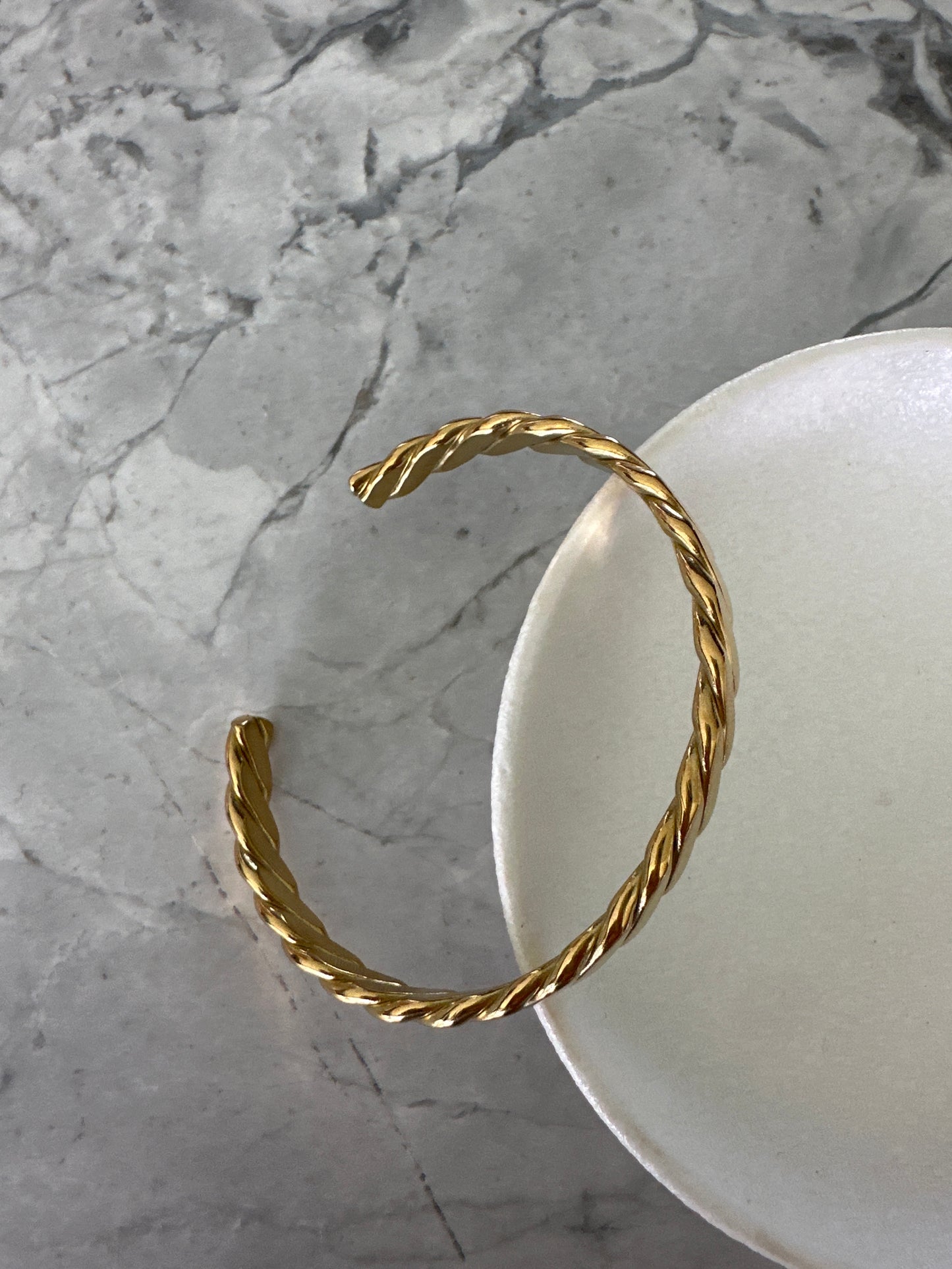 Pressed Twist Stackable Cuff Gold