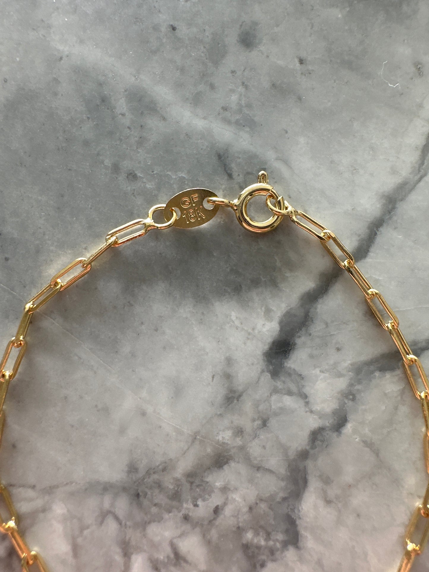 Small Wrist Paperclip Bracelet Gold