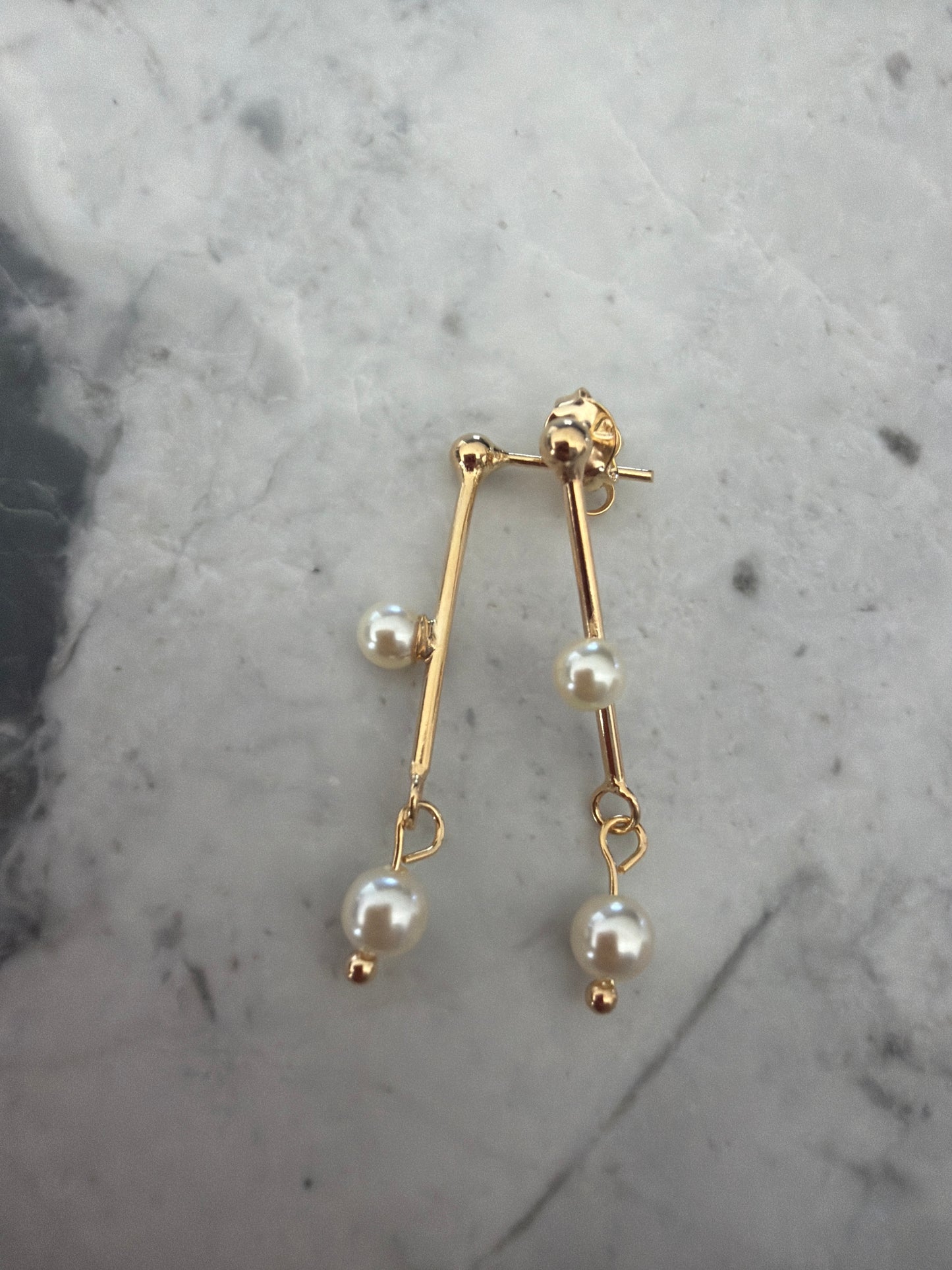 Pearl Artistic Bridal Drop Earrings | 18k Gold filled